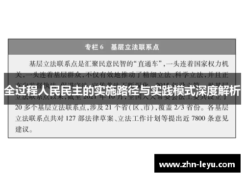 全过程人民民主的实施路径与实践模式深度解析