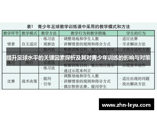 提升足球水平的关键因素探析及其对青少年训练的影响与对策