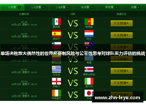 单场决胜放大偶然性的世界杯赛制风险与公平性思考对球队实力评估的挑战
