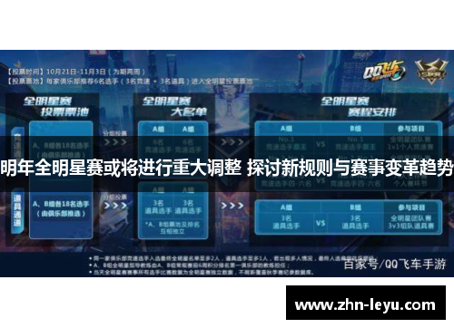 明年全明星赛或将进行重大调整 探讨新规则与赛事变革趋势